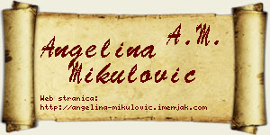 Angelina Mikulović vizit kartica